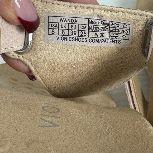 Vionic thong sandal Wanda embossed snakeskin pale blush size 8 - Picture 8 of 11